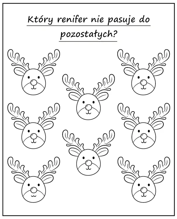 Renifer Boże Narodzenie kolorowanka