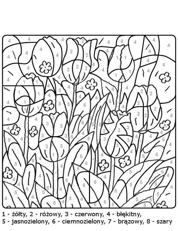 Numery kolorowanki - Ausmalbild zum Ausdrucken