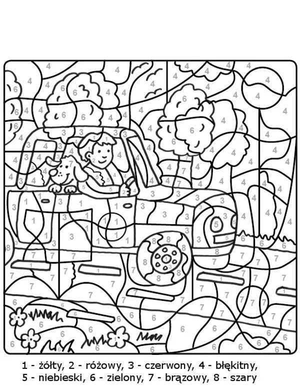 Numery kolorowanki - Ausmalbild zum Ausdrucken