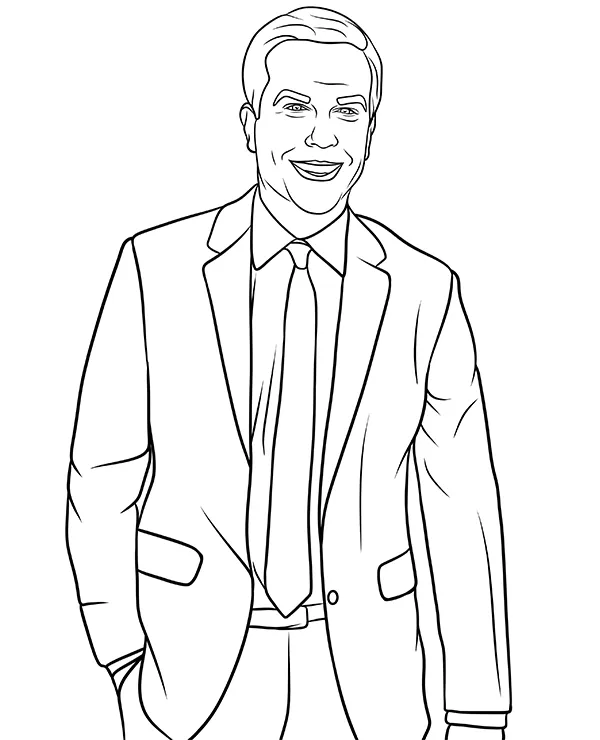 Office Andy Bernard kolorowanka Ed Helms - Ausmalbild zum Ausdrucken