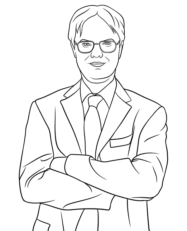 Office Dwight Schrute kolorowanka Rainn Wilson - Ausmalbild zum Ausdrucken