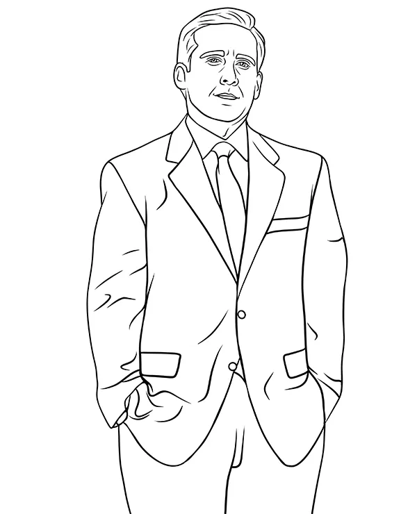 Office Michael Scott kolorowanka Steve Carrell - Ausmalbild zum Ausdrucken