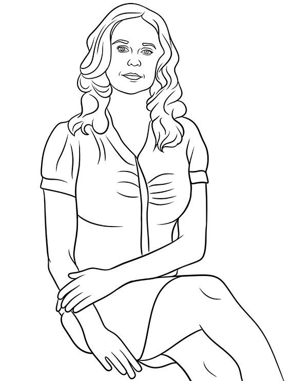 Office Pam Beesly kolorowanka Jenna Fischer - Ausmalbild zum Ausdrucken