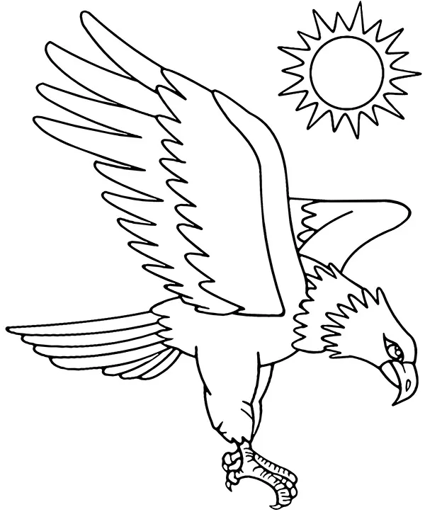 Orzel bielik malowanka zwierzeta ameryki polnocnej - Ausmalbild zum Ausdrucken