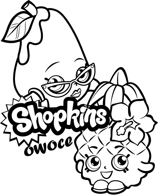 Owoce shopkins kolorowanka do druku - Ausmalbild zum Ausdrucken