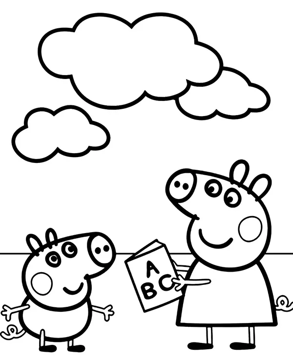 Peppa George kolorowanka do druku
