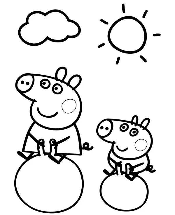 Peppa George kolorowanka do wydruku