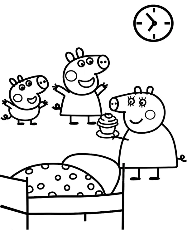Peppa i George kolorowanka do druku