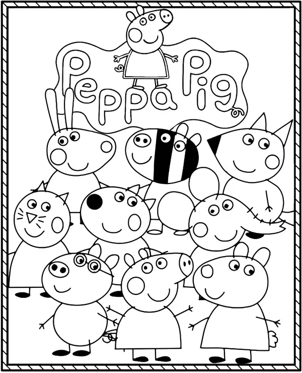 Peppa kolorowanka postacie do druku