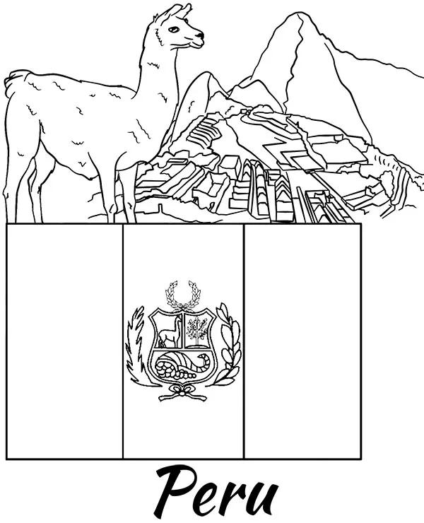 Peru alpaka kolorowanka do druku