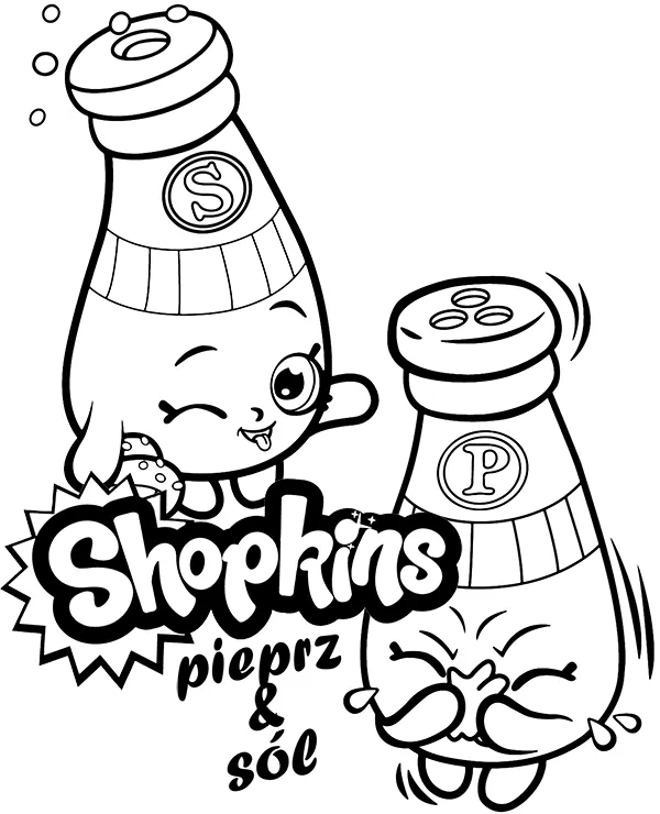 Pieprz i sól Shopkins kolorowanka do druku