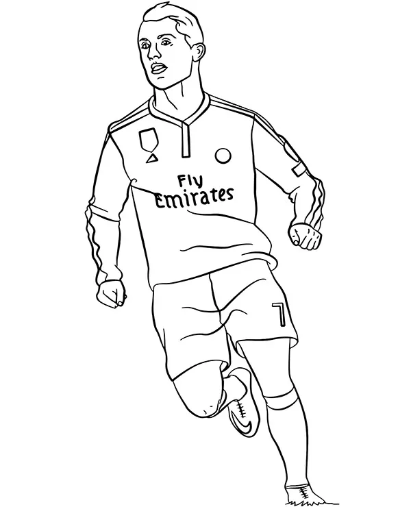 Piłka nożna Cristiano Ronaldo kolorowanka do druku