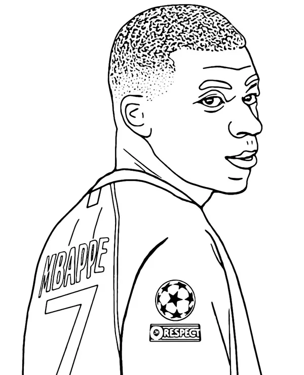 Kylian Mbappe kolorowanka do druku