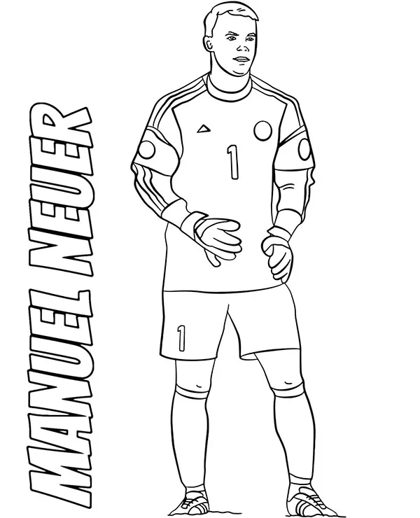 Bramkarz Manuel Neuer kolorowanka do druku