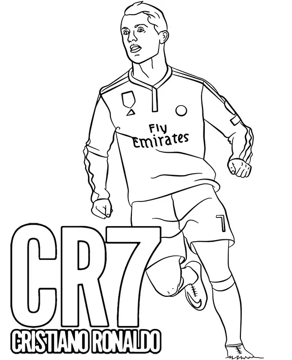 Cristiano Ronaldo CR7 kolorowanka do druku