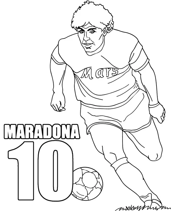 Maradona legenda kolorowanka do druku