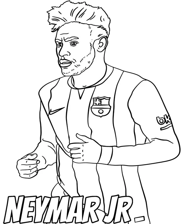 Neymar Jr kolorowanka do druku dla dzieci