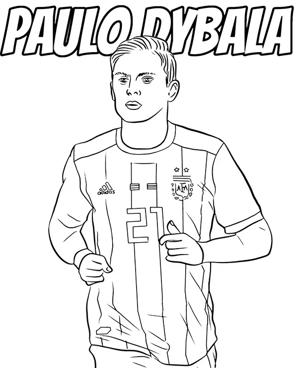 Paulo Dybala kolorowanka do druku dla dzieci