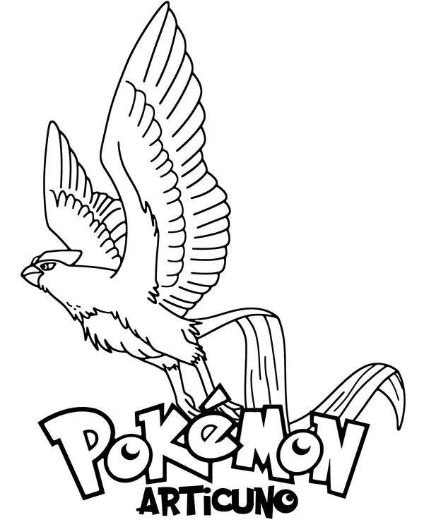 Pokemon Articuno kolorowanka do druku dla dzieci