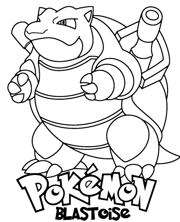 Pokemon Blastoise kolorowanka do druku dla dzieci