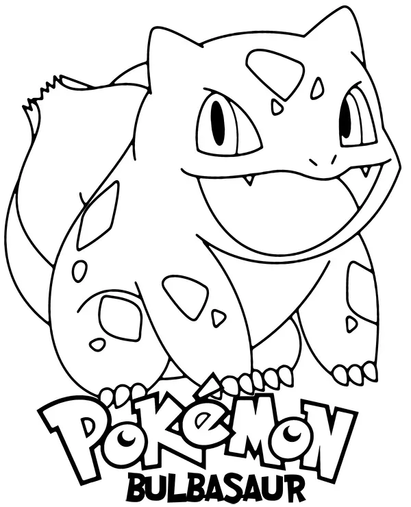 Pokemon Bulbasaur kolorowanka do druku dla dzieci
