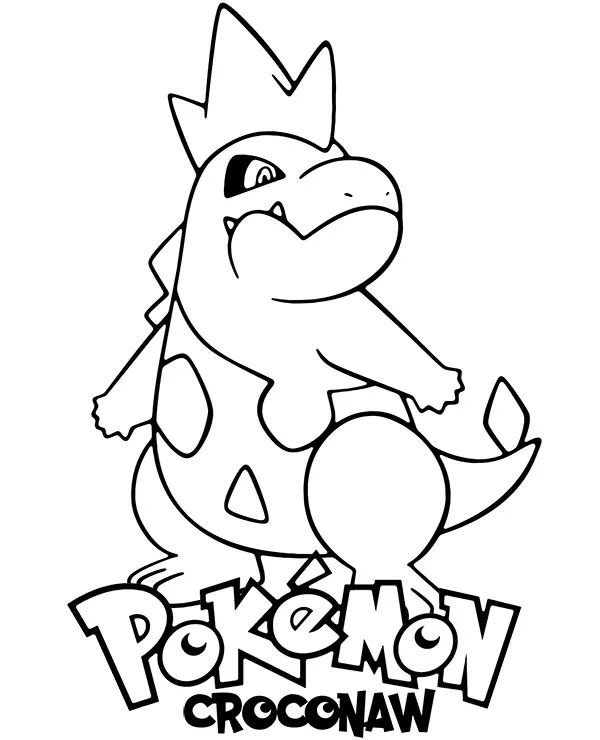 Pokemon Croconaw kolorowanka do druku dla dzieci