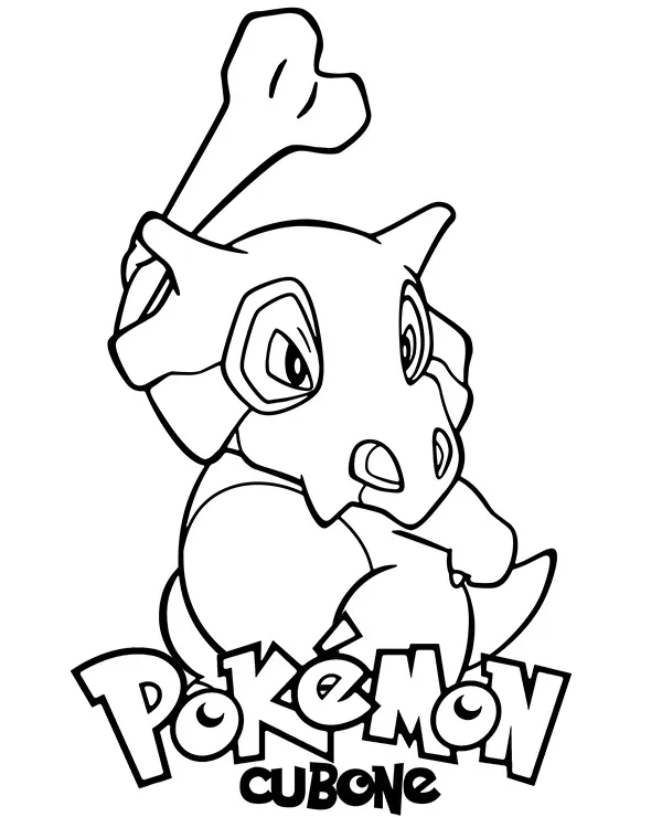 Pokemon Cubone kolorowanka do druku dla dzieci