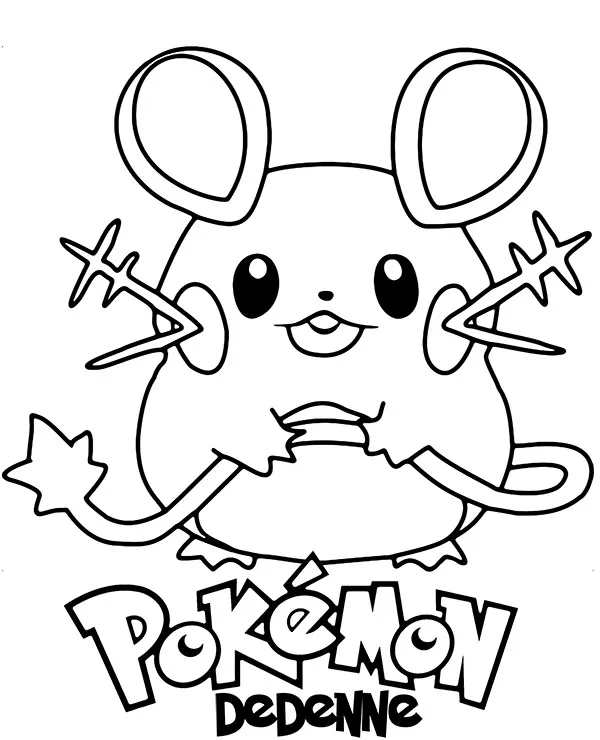 Pokemon Dedenne kolorowanka do druku dla dzieci