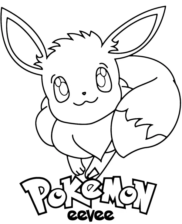Pokemon Eevee kolorowanka do druku dla dzieci