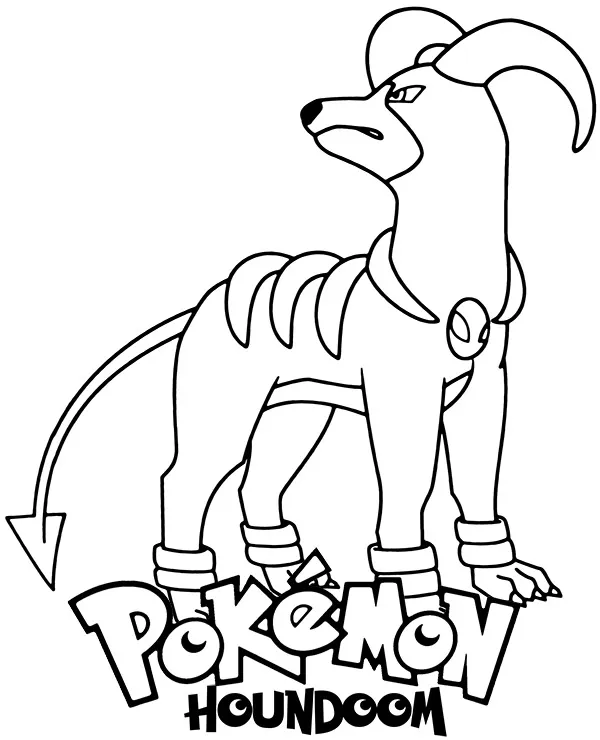 Pokemon kolorowanka Houndoom do druku