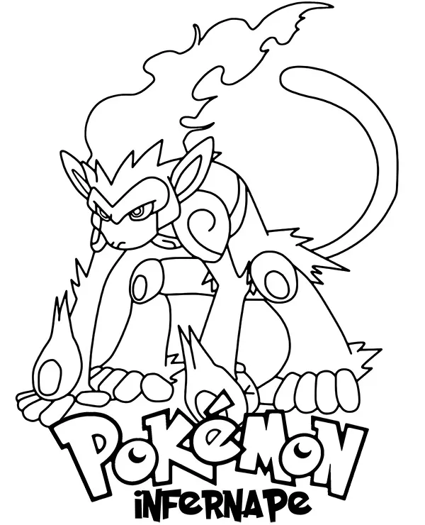Pokemon kolorowanka Infernape do druku