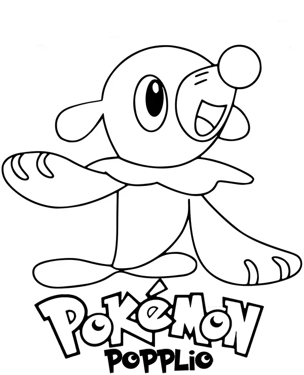 Pokemon kolorowanka Popplio do druku
