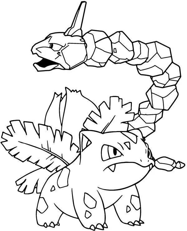 Pokemon malowanka Ivysaur Onix do druku