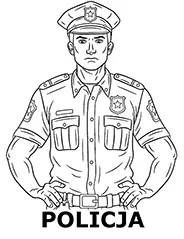 Policja kolorowanki dla dzieci do druku