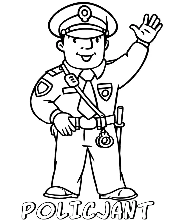 Policjant zawody kolorowanka do druku
