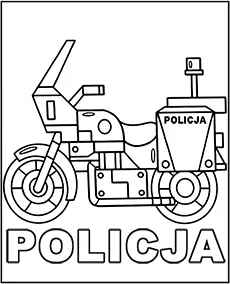 Policyjny motocykl kolorowanka do druku