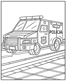 Policyjny van kolorowanka do druku