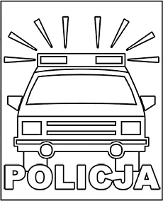 Policyjny samochód łatwa kolorowanka do druku