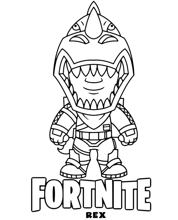 Pop Fortnite Rex kolorowanka do druku