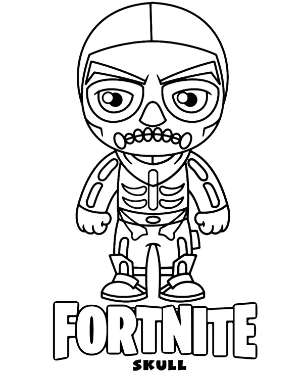 Pop Fortnite Skull kolorowanka do druku