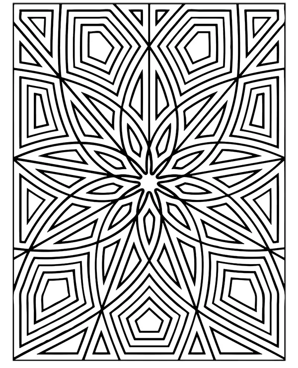 Prostokątna mandala rozeta do druku
