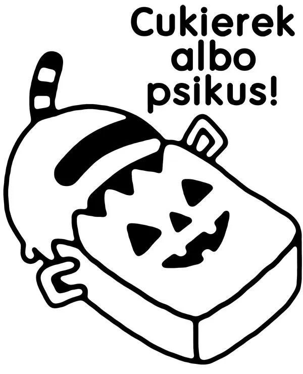Pusheen kolorowanka halloween cukierek dla dzieci