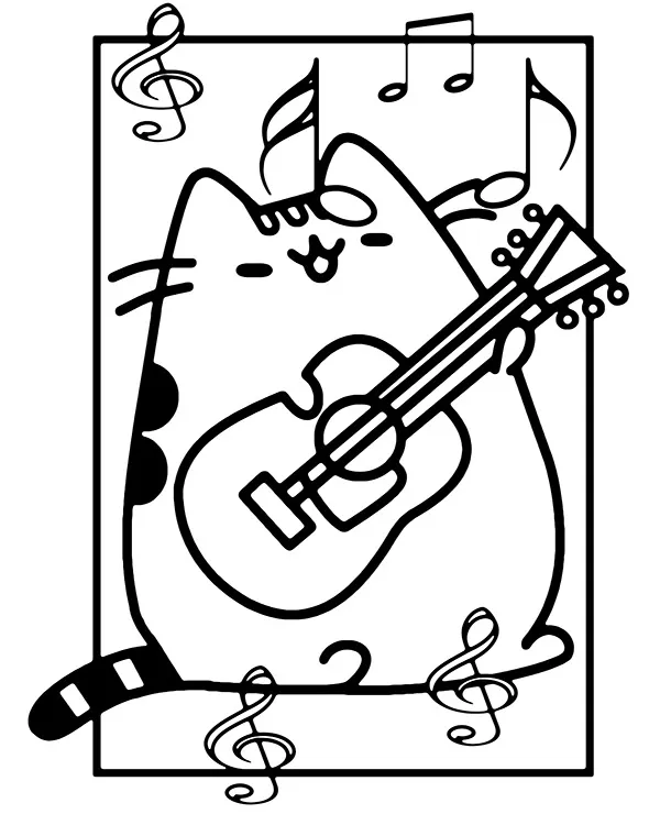 Pusheen kolorowanka muzyka dla dzieci