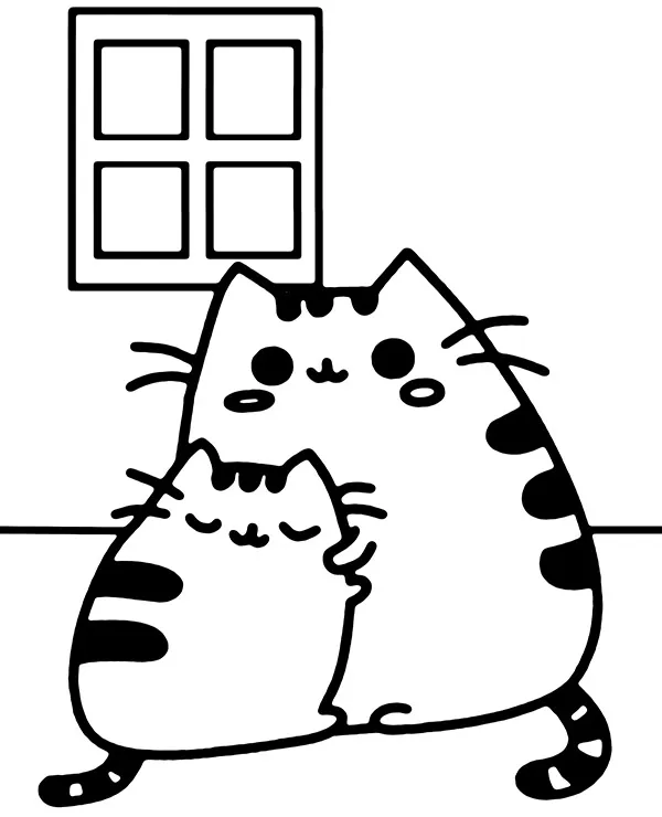 Pusheen kolorowanka okno dla dzieci