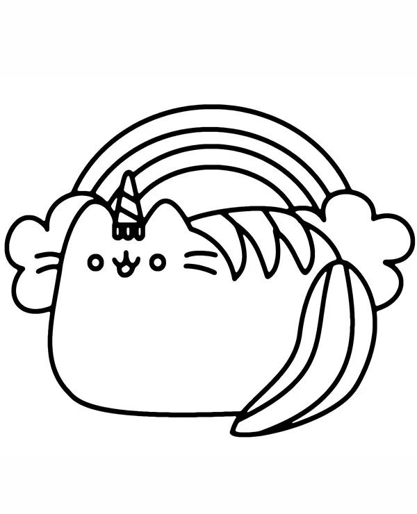 Pusheen kolorowanka pusheenicorn dla dzieci