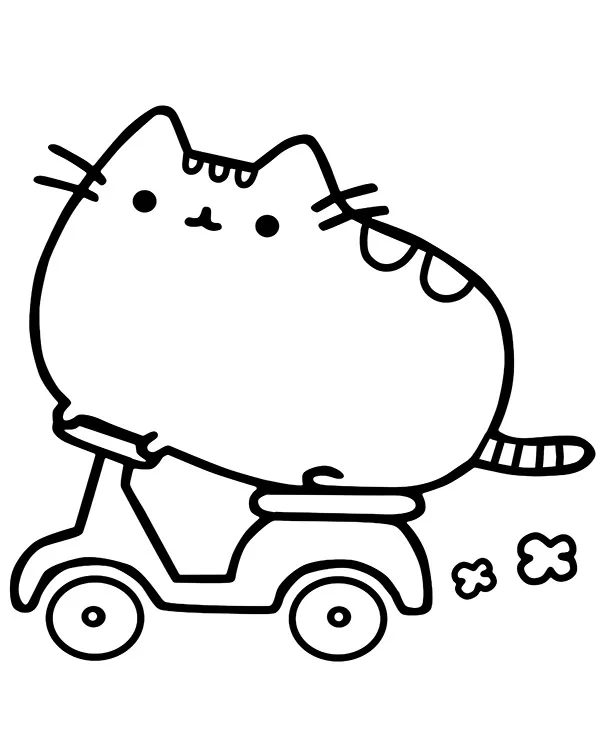 Pusheen kolorowanka skuter dla dzieci