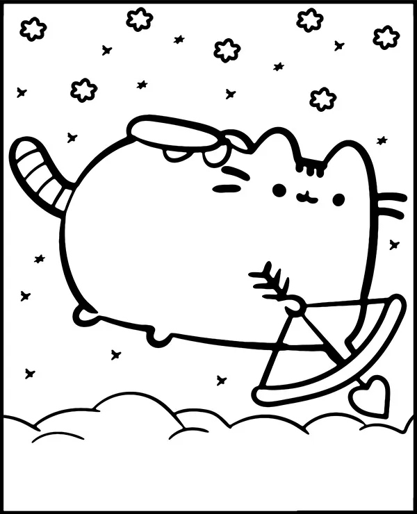 Pusheen malowanka amor do druku
