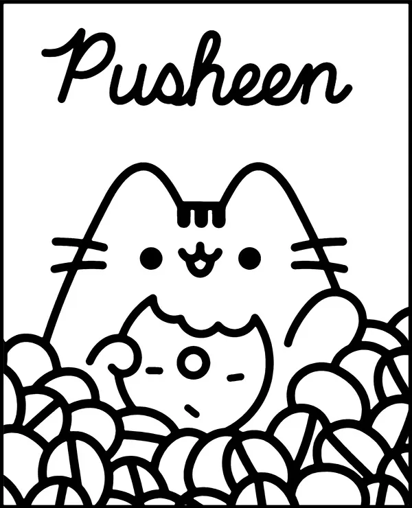 Pusheen malowanka ciastko do druku