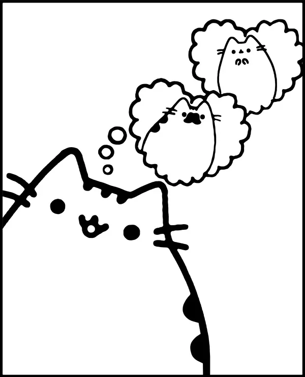 Pusheen malowanka marzenia do druku