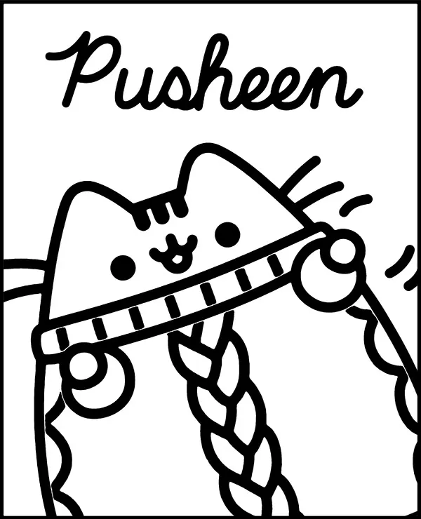 Pusheen malowanka zima do druku